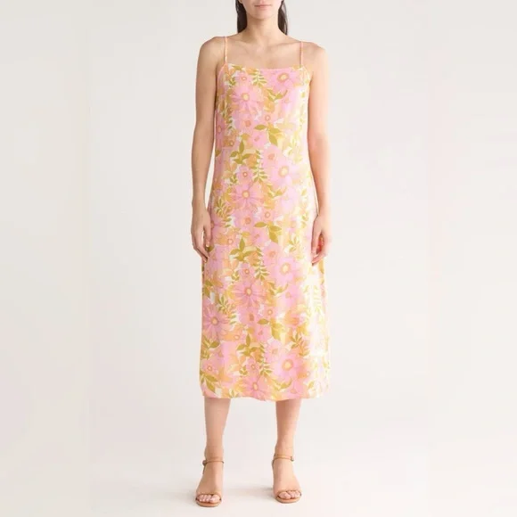 Billabong | Dresses | New Billabong Golden Hour Maxi Dress Floral Pink Midi  Dress Size S | Poshmark